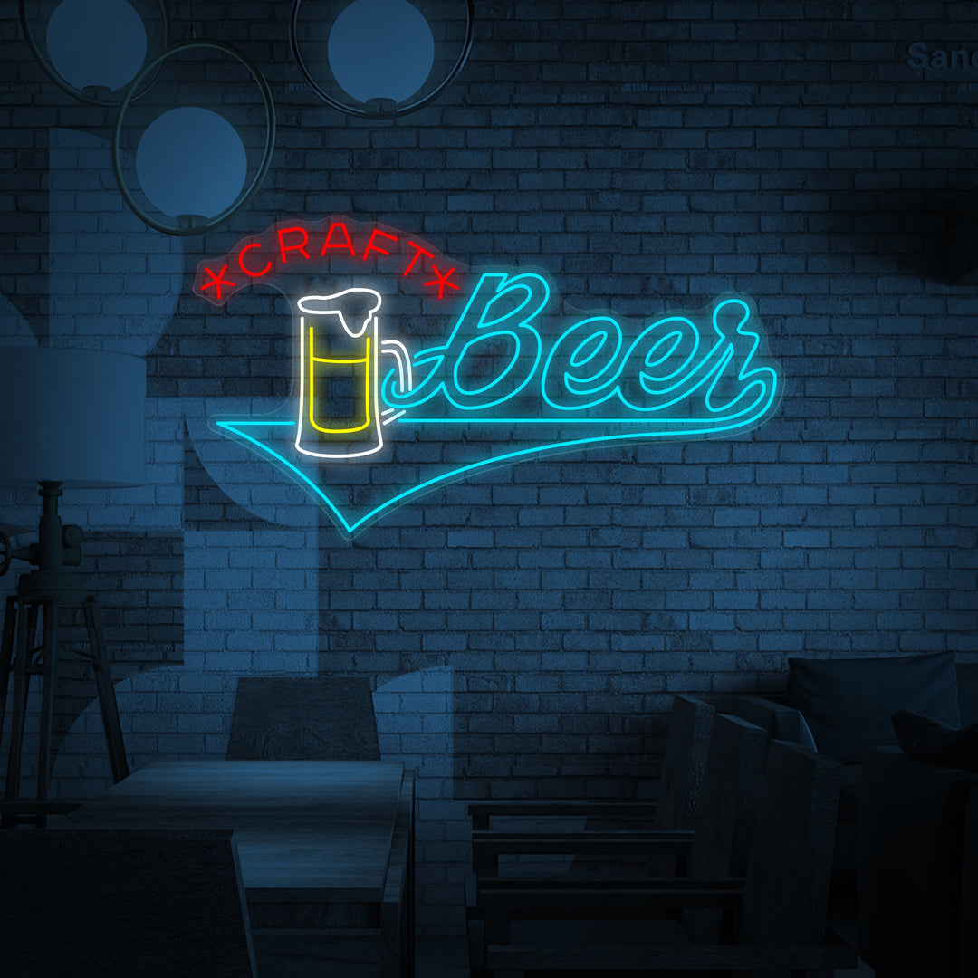 "Craft Beer Tasse Bar" Neonschrift