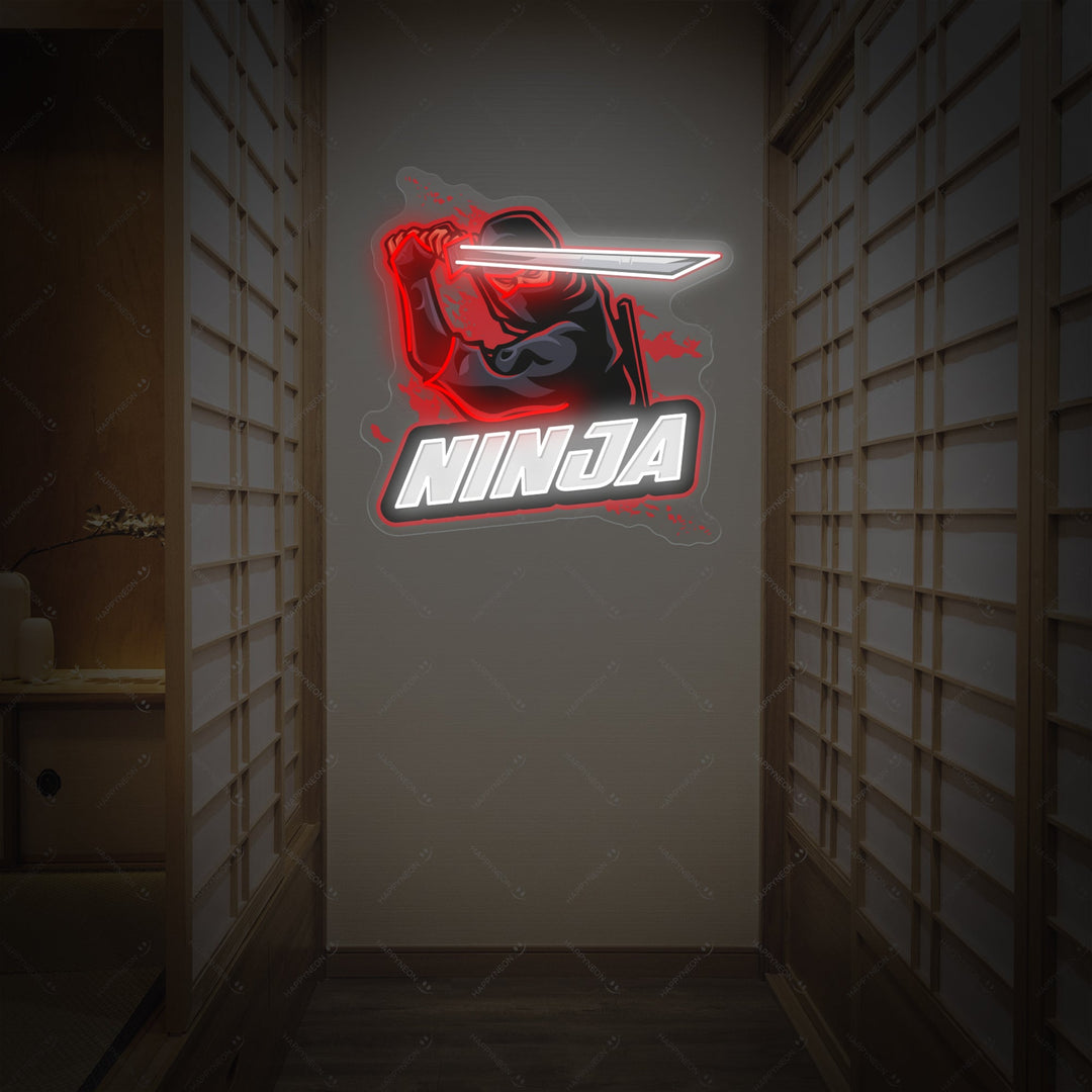Ninja-Maskottchen Neonschild, Japanisches Neon-Schild