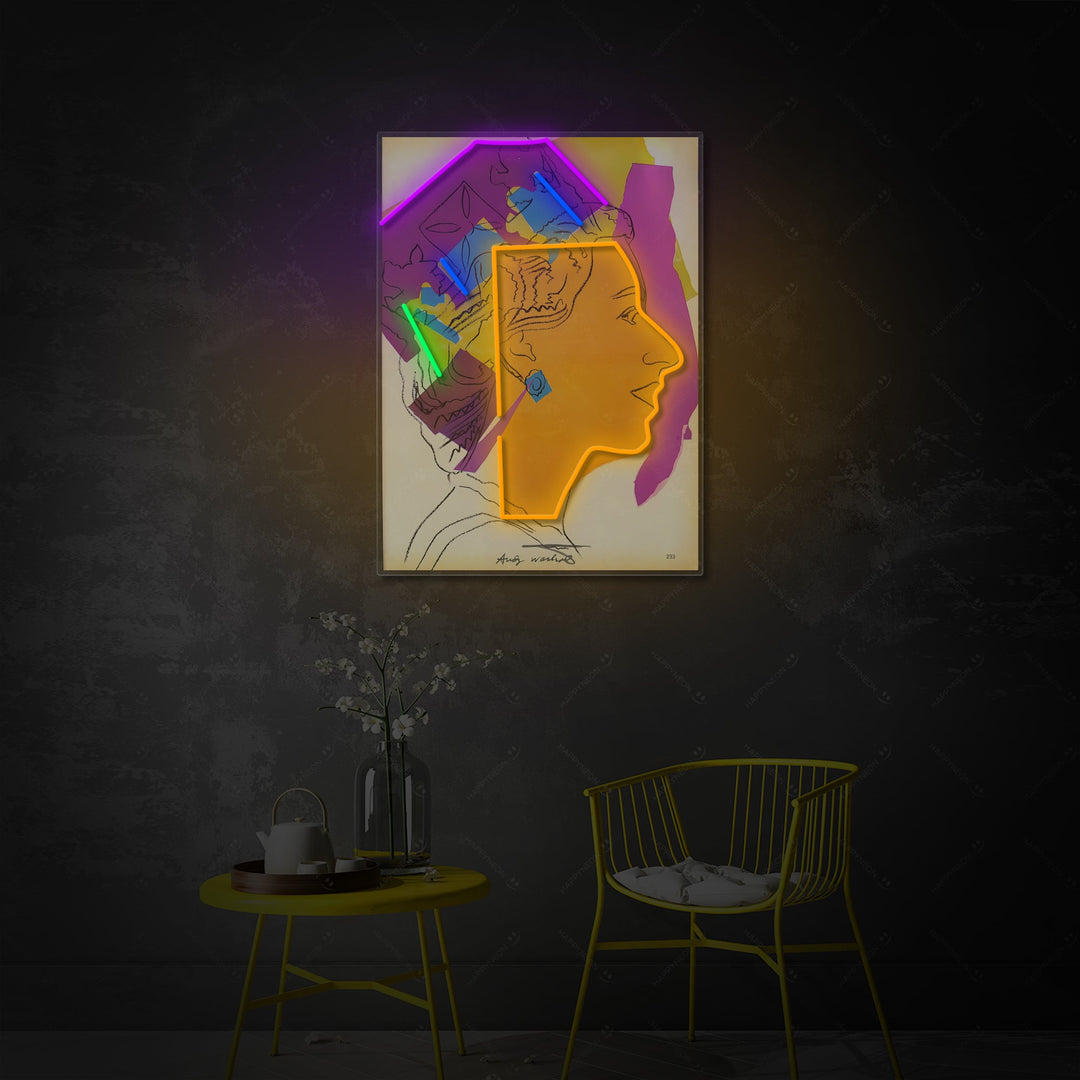 "Abstrakte Pop-Art-Queen-Collage" Neonschild