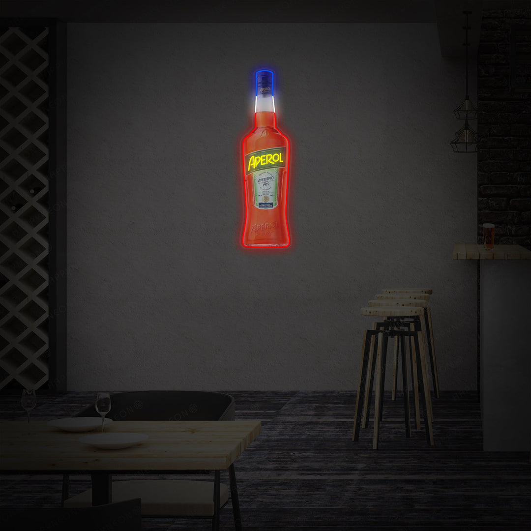 "Aperol Aperitivo Flasche" Neonschild, Aperol Spritz Leuchtreklame, Aperol Spritz Leuchtschild