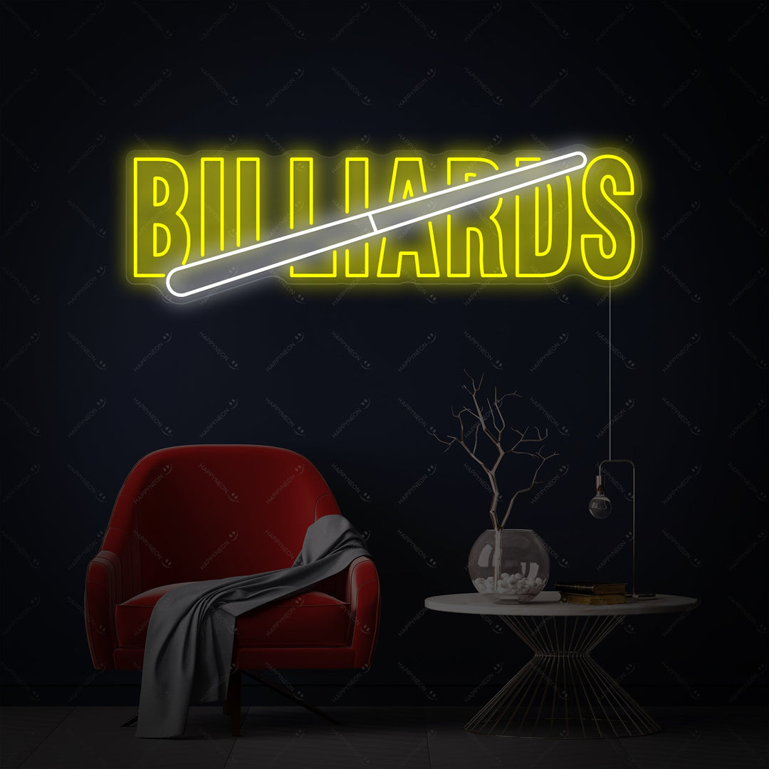 "Billiards" Neonschild, Billard Leuchtreklame, Pool Leuchtschild