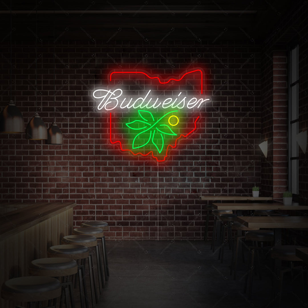 "Bud Ohio Buckeye" Neonschild