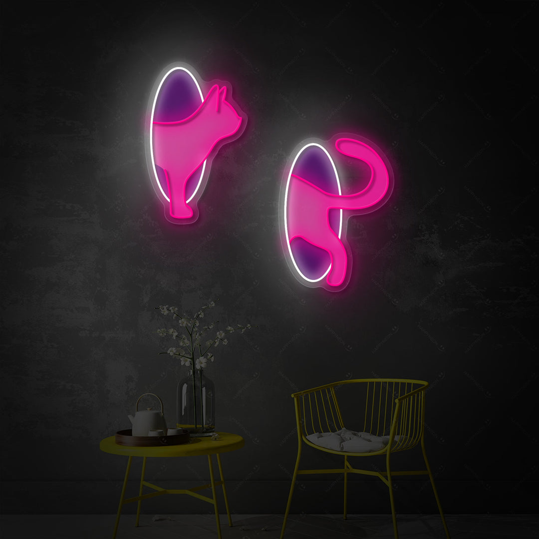 "Katze im Portal" Neonschild