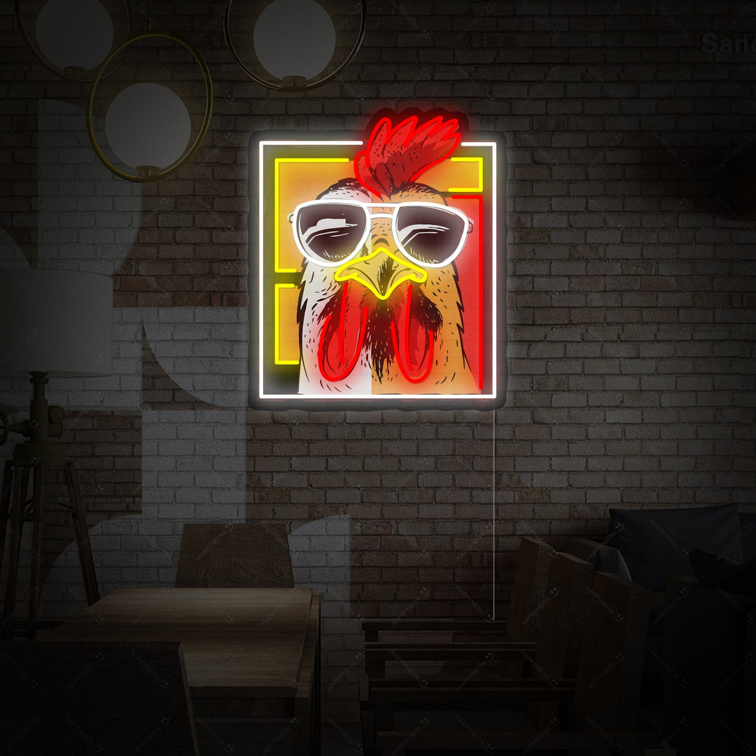 "Huhn Huhn Hahn" Neonschild