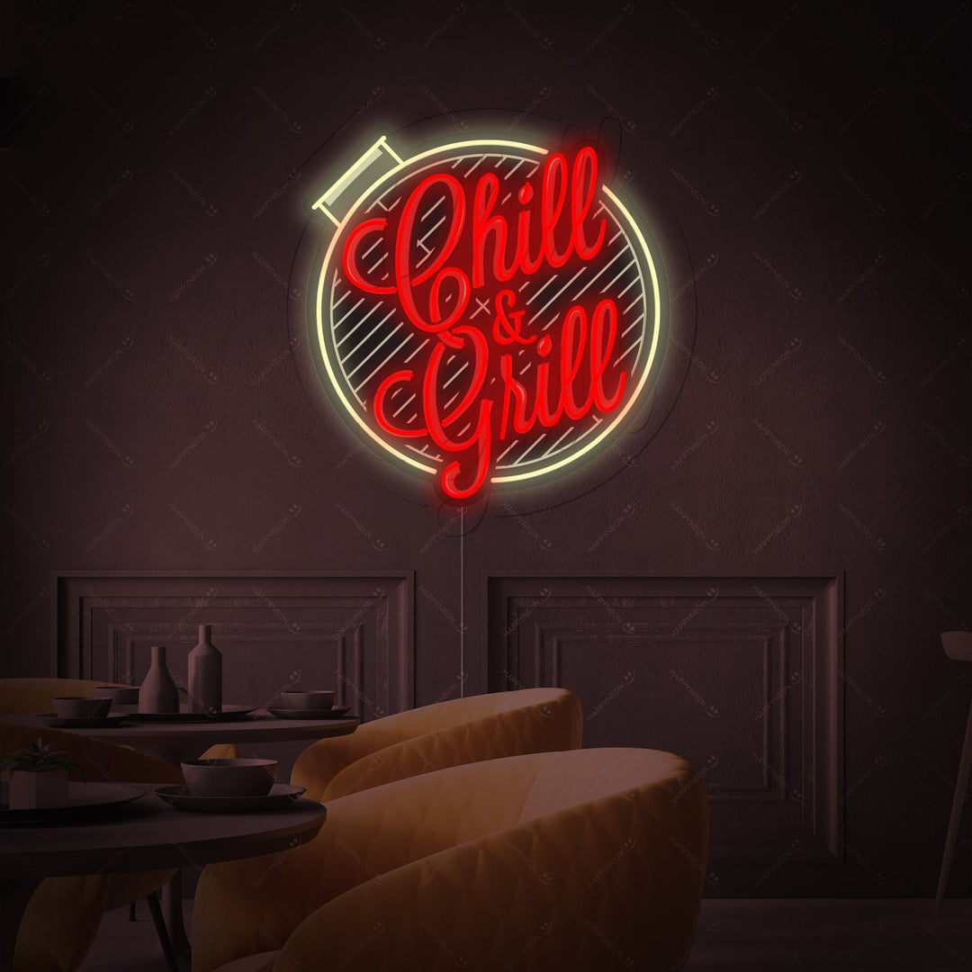 "Chill And Grill" Neonschild