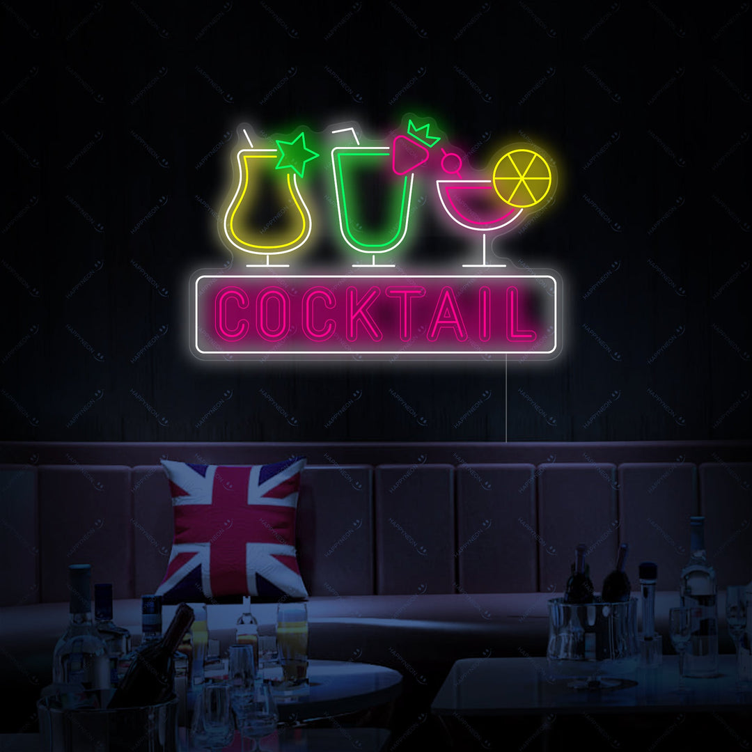 "Cocktail" Neonschild, Cocktailschild, Cocktail Leuchtreklame