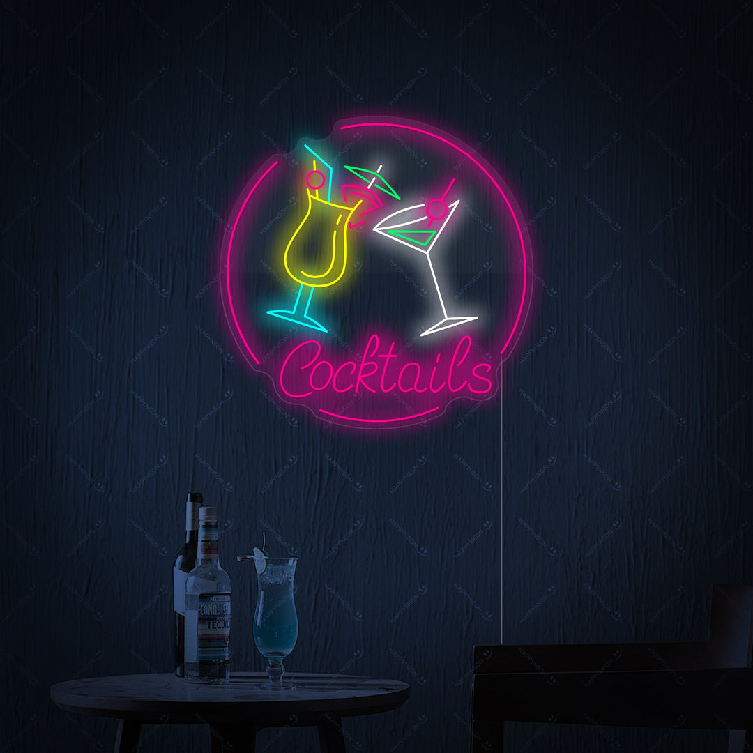 "Cocktails" Neonschild, Cocktailschild, Cocktail Leuchtreklame