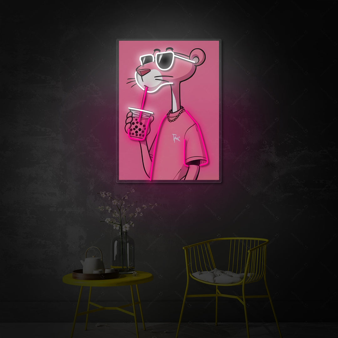 "Coole Panther-Boba-Vibes" Neonschild