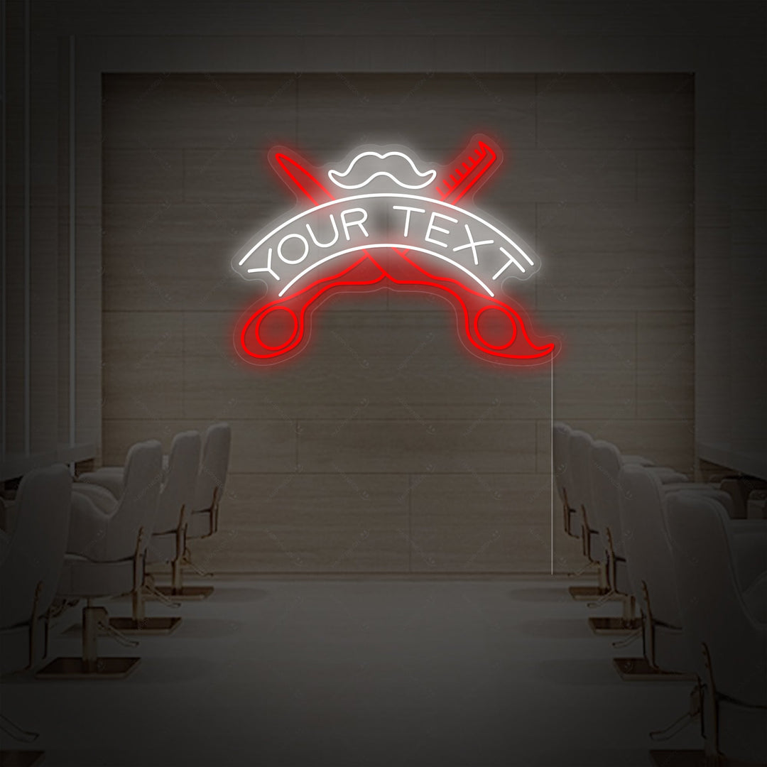 "Barbershop nach Maß" Neonschild, Barbershop Leuchtreklame, Barbershop Leuchtschild