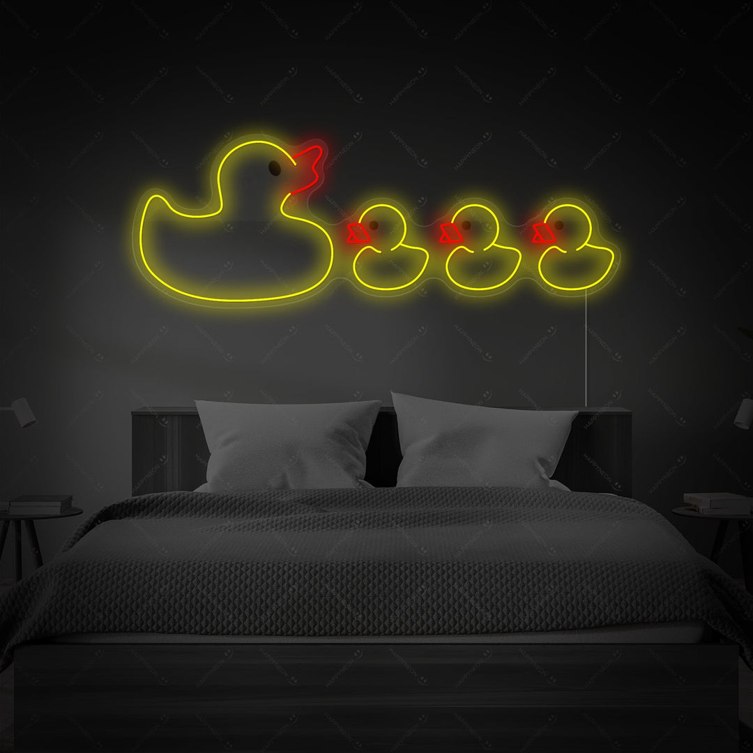 "Entenfamilie" Neonschild