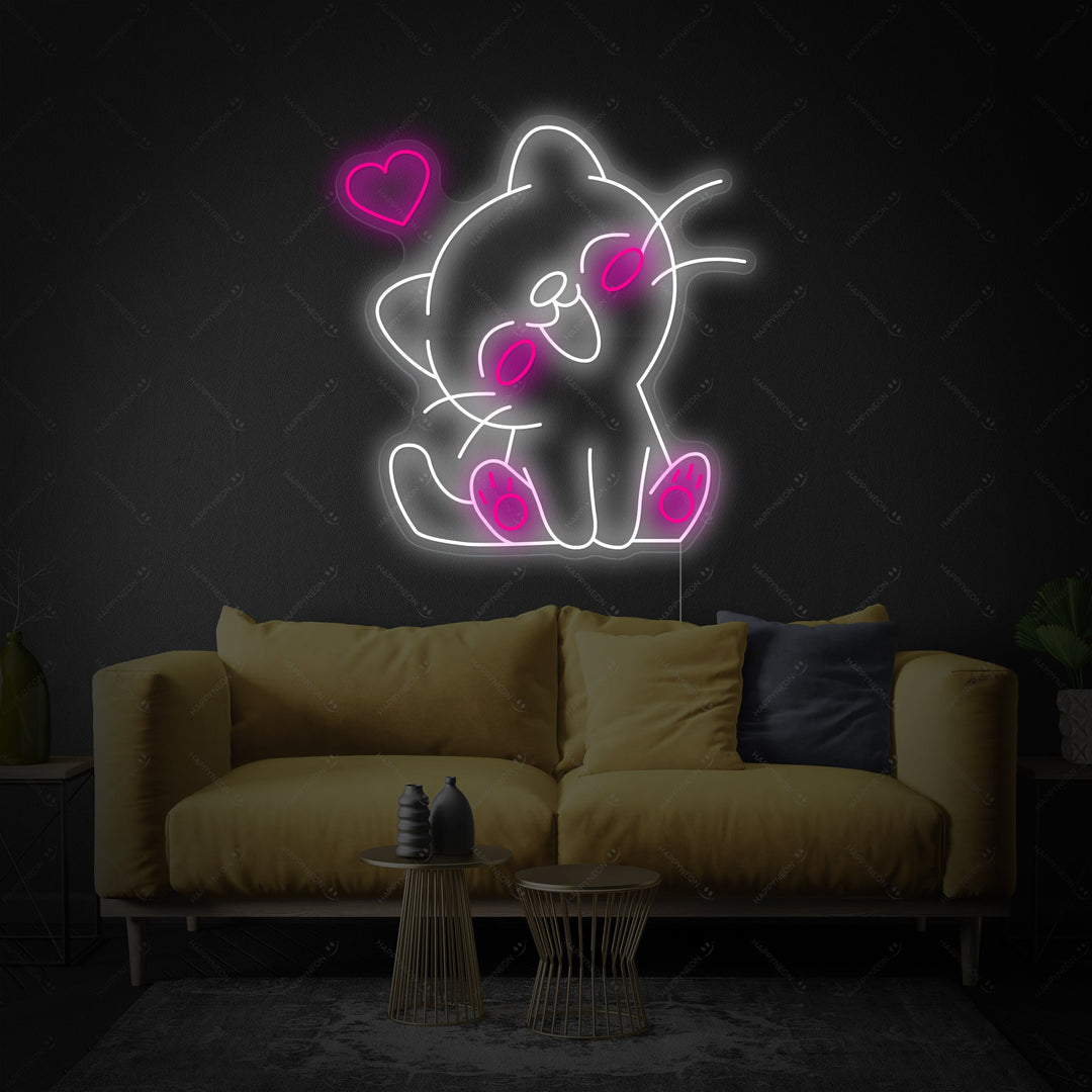 "Kawaii-Katze" Neonschild