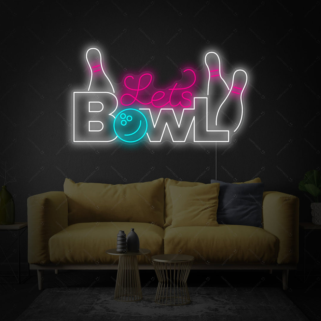 "Lets Bowl" Neonschild
