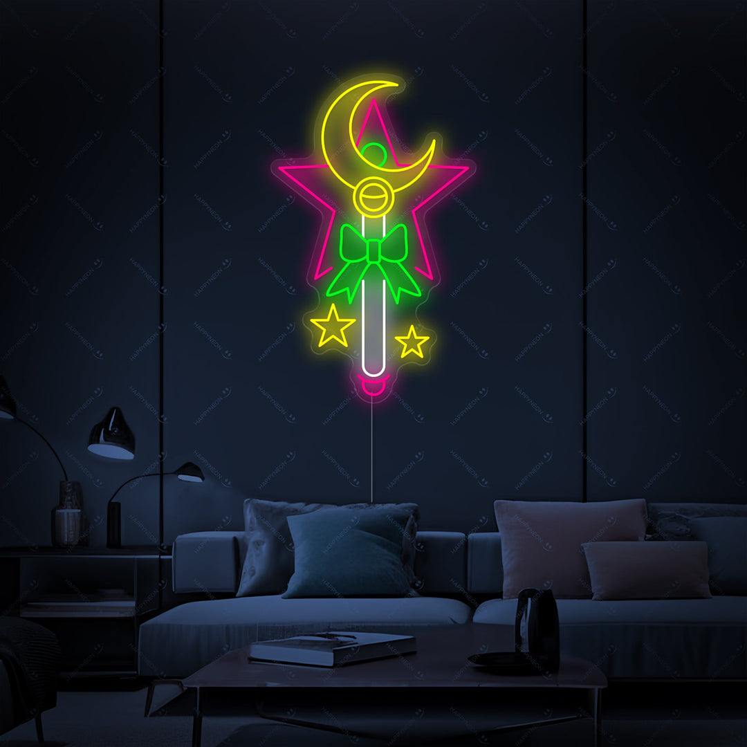 "Zauberstab" Neonschild