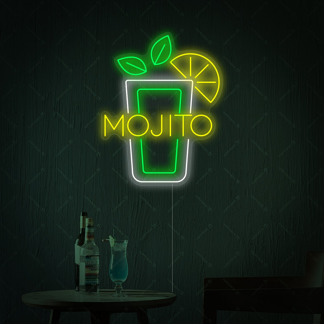 "Mojito Weinglas" Neonschild