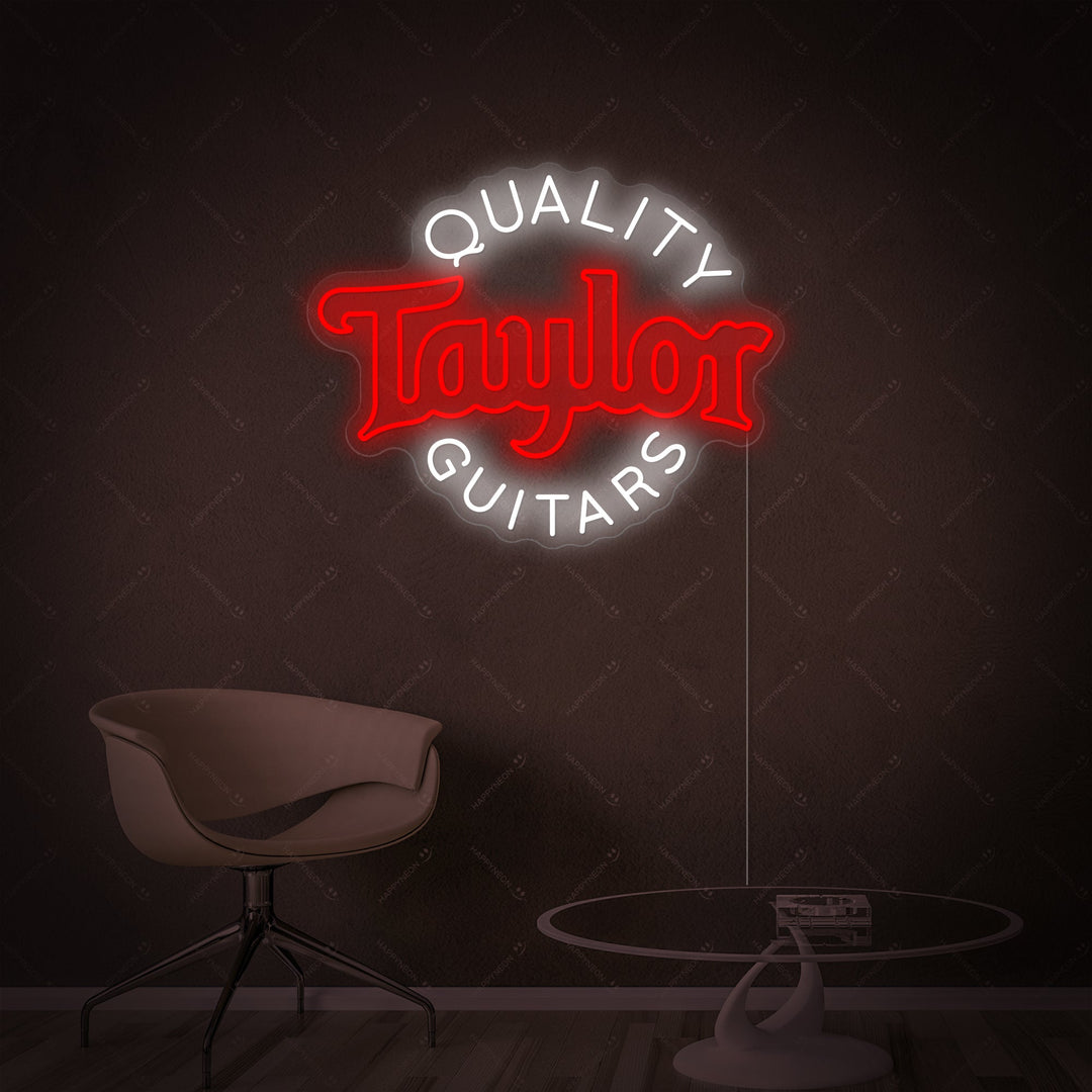 "Quality Taylor Guitars" Neonschild