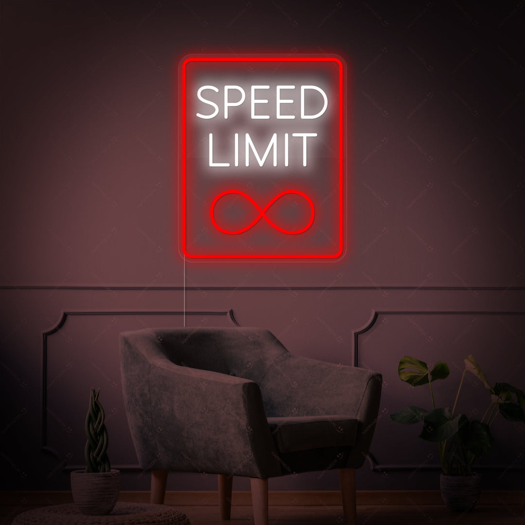 "Speed Limit Infinity" Neonschild