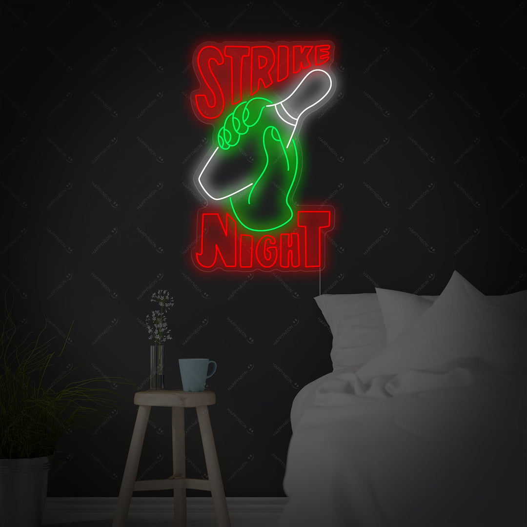 "Strike Night Bowling " Neonschild