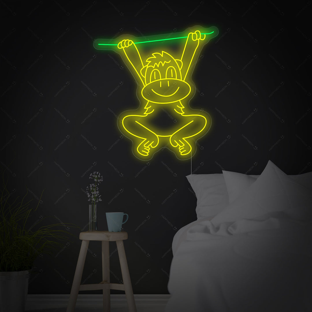 "Schaukelnder Affe" Neonschild