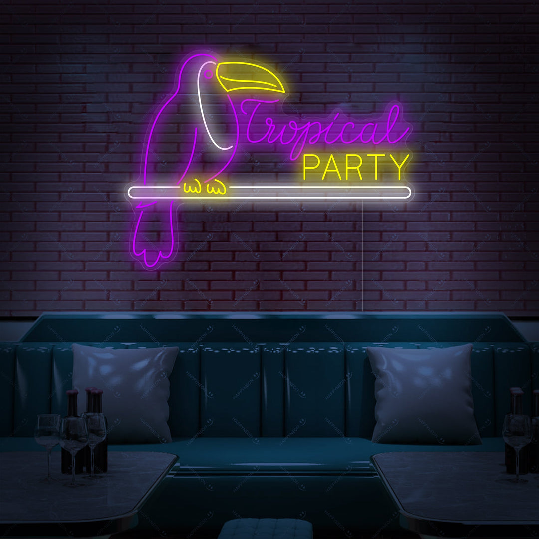 "Tropical Party" Neonschild