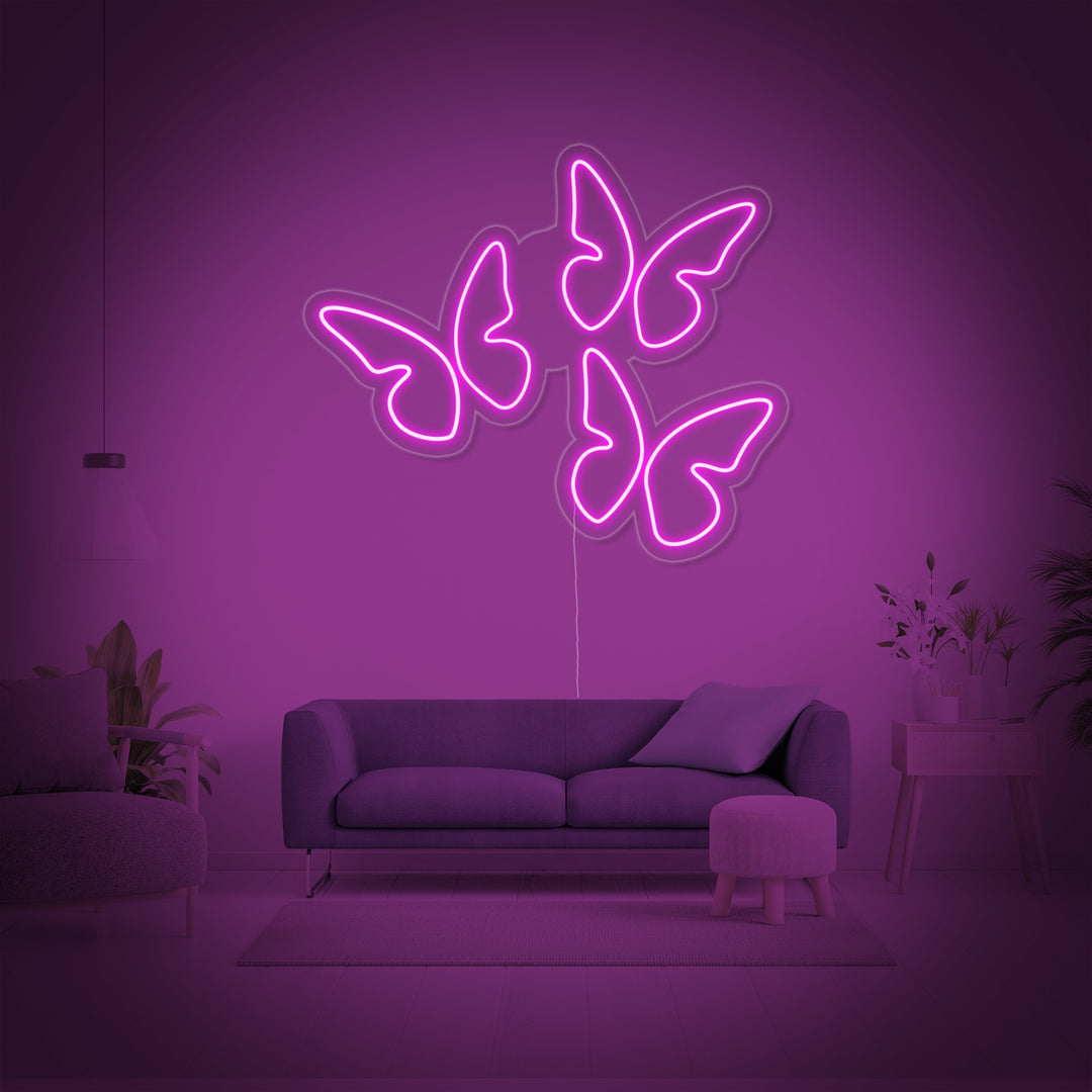 "3 Schmetterlinge" Neonschrift