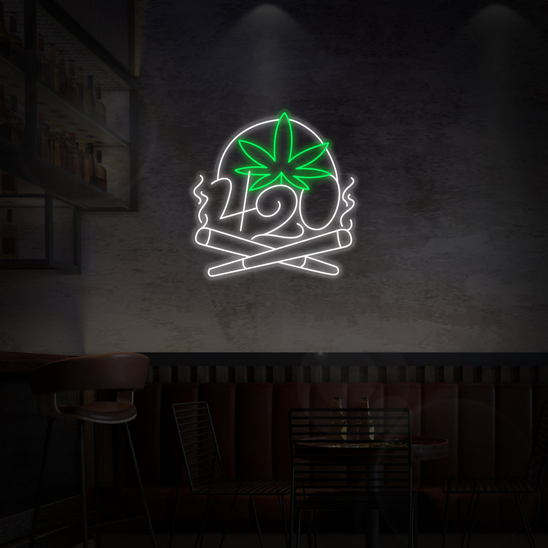 "420 Marihuana Rauch" Neonschrift