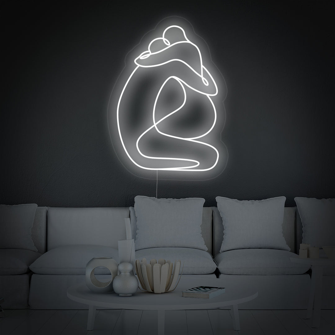 "Abstrakte Umarmung Von Liebenden" Neonschrift