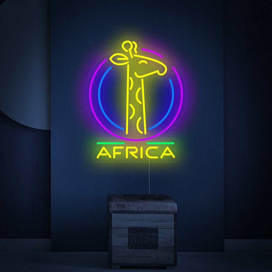 "Afrika Giraffe" Neonschrift
