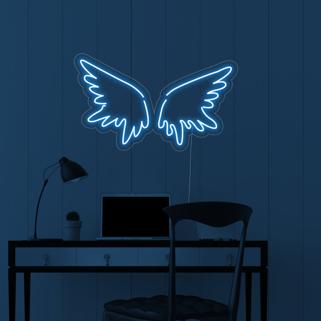 "Engelsflügel" Neonschrift