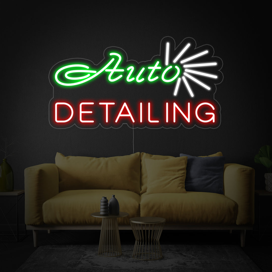 "Auto Detailing" Neonschrift