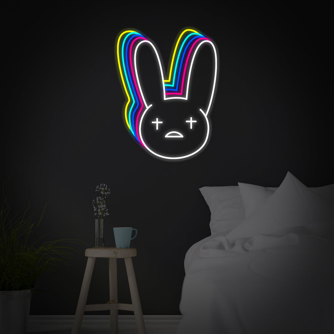 "Bad Bunny Sänger Und Rapper" Neonschrift