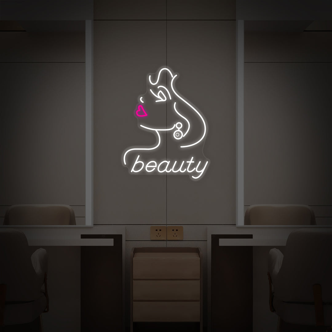 "Schönheitssalon Für Frauen" Neonschrift
