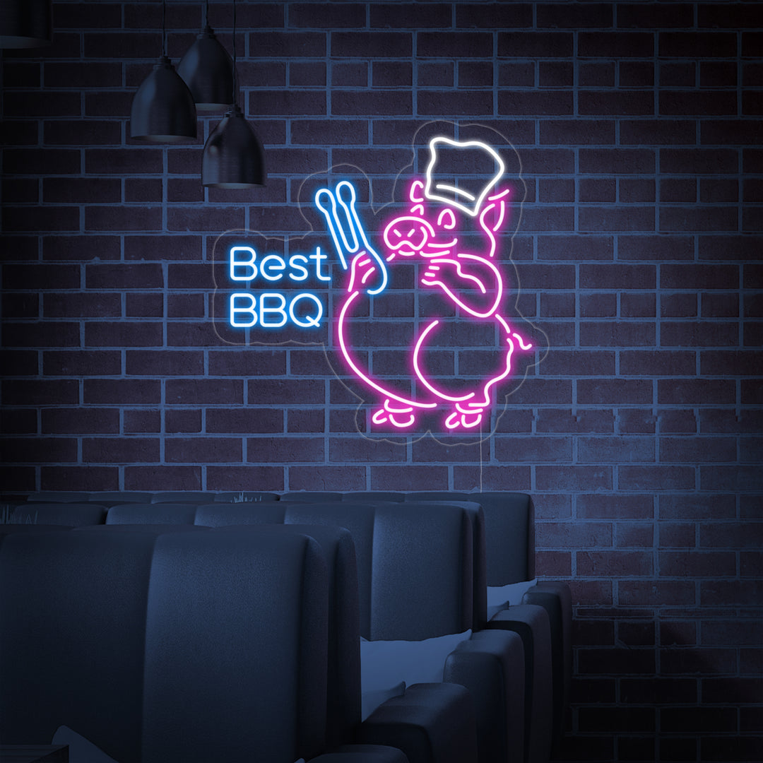 "Best BBQ" Neonschrift