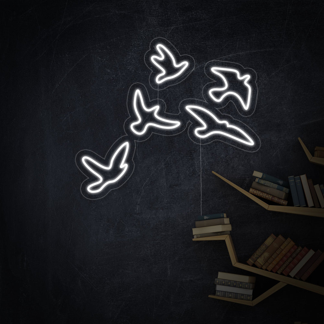 "Vögel" Neonschrift