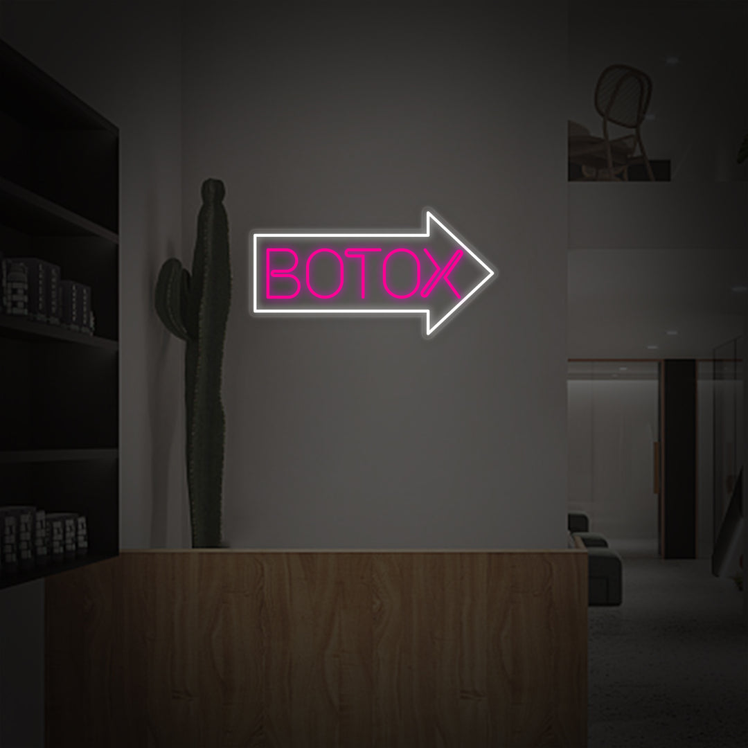 "Botox-Kosmetikladen Hautpflegezentrum" Neonschrift