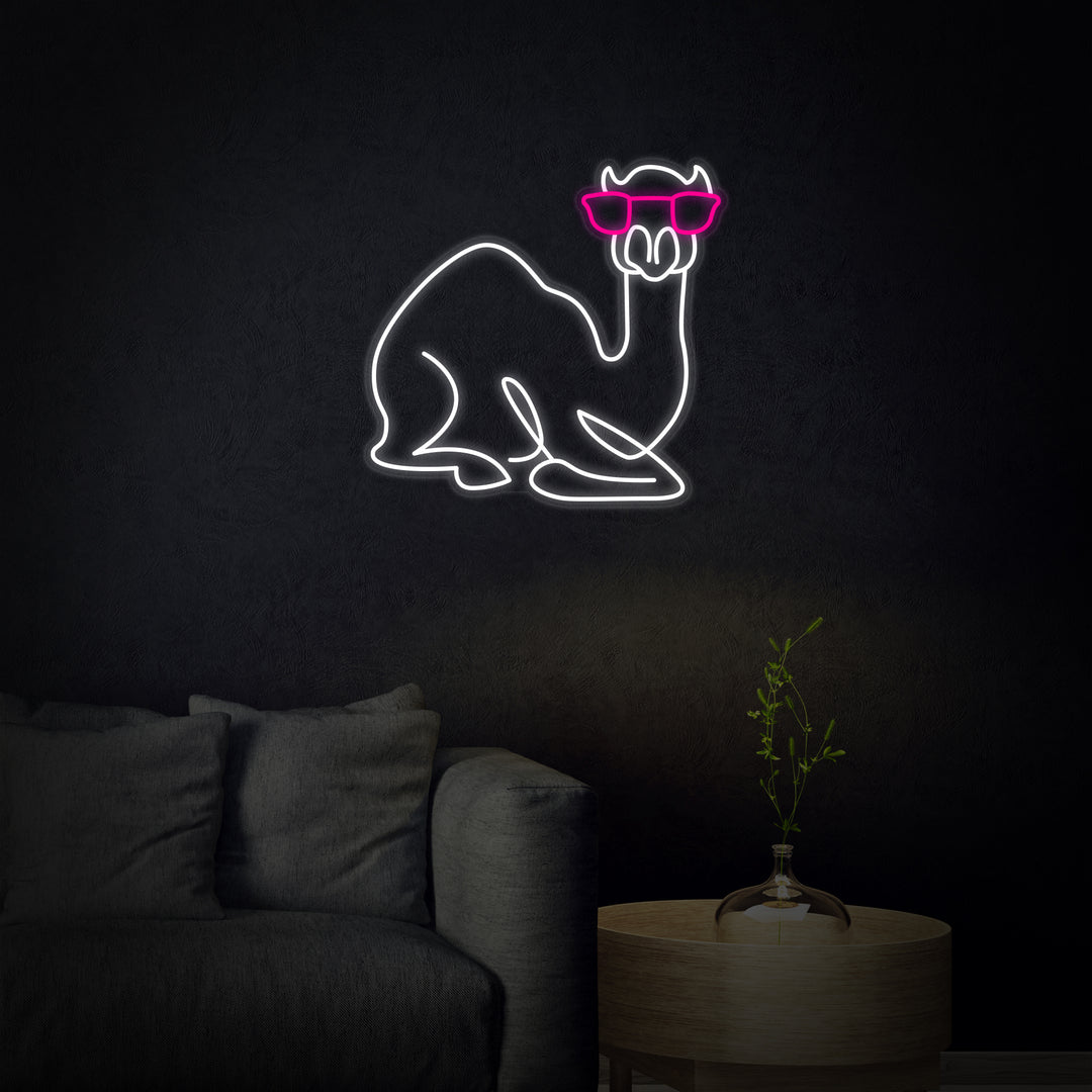 "Kamel Mit Brille" Neonschrift