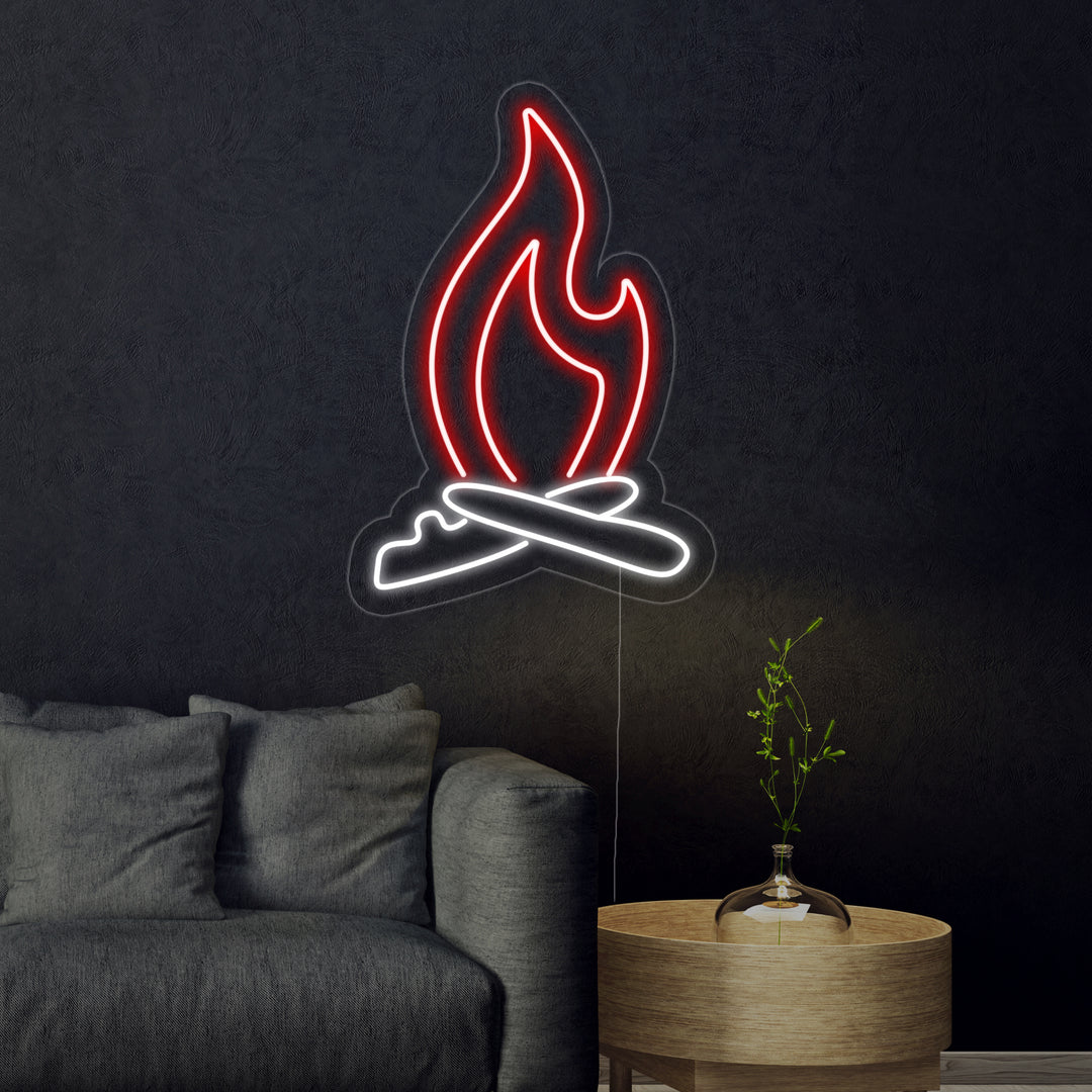 "Lagerfeuer Flamme" Neonschrift