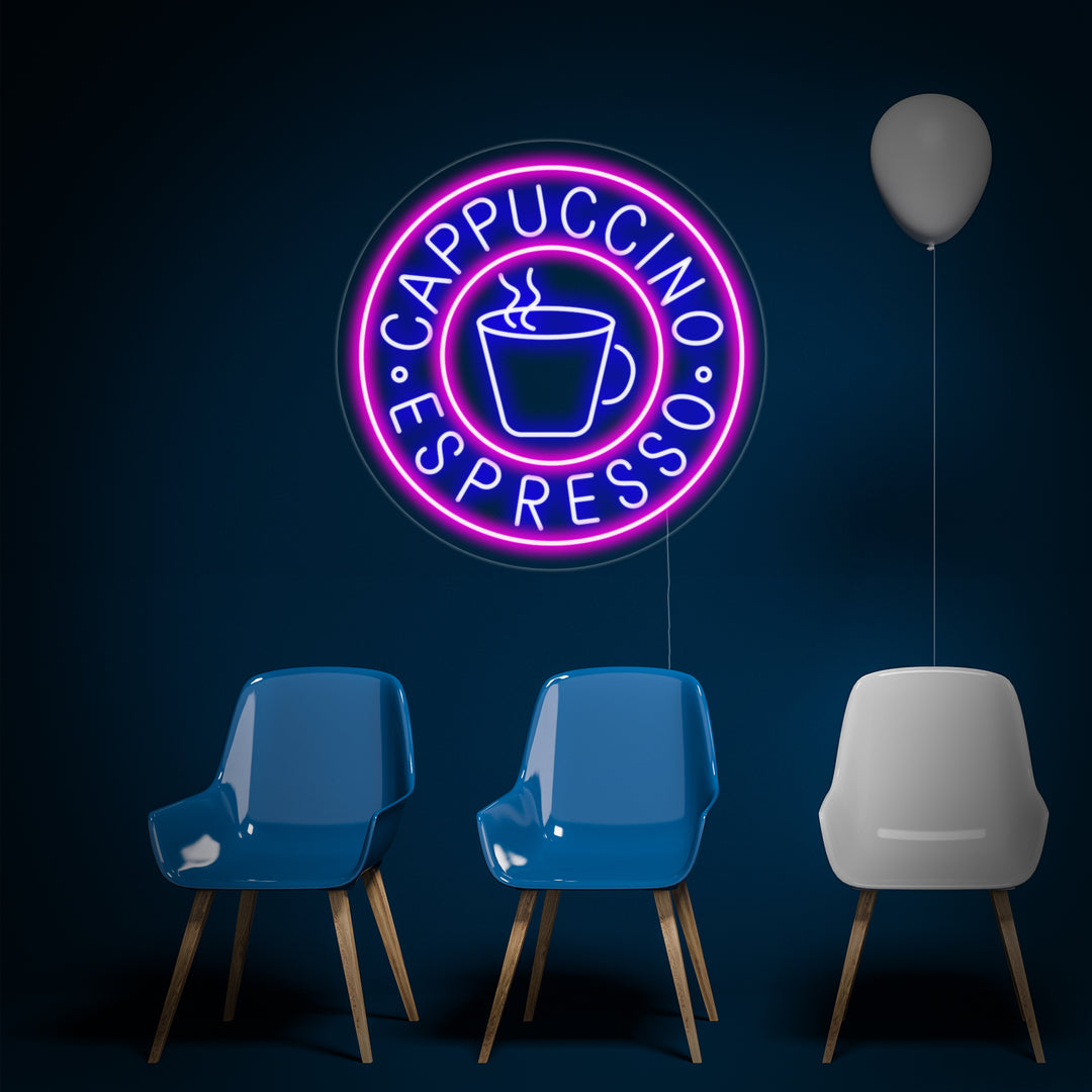 "Cappuccino Espresso" Neonschrift