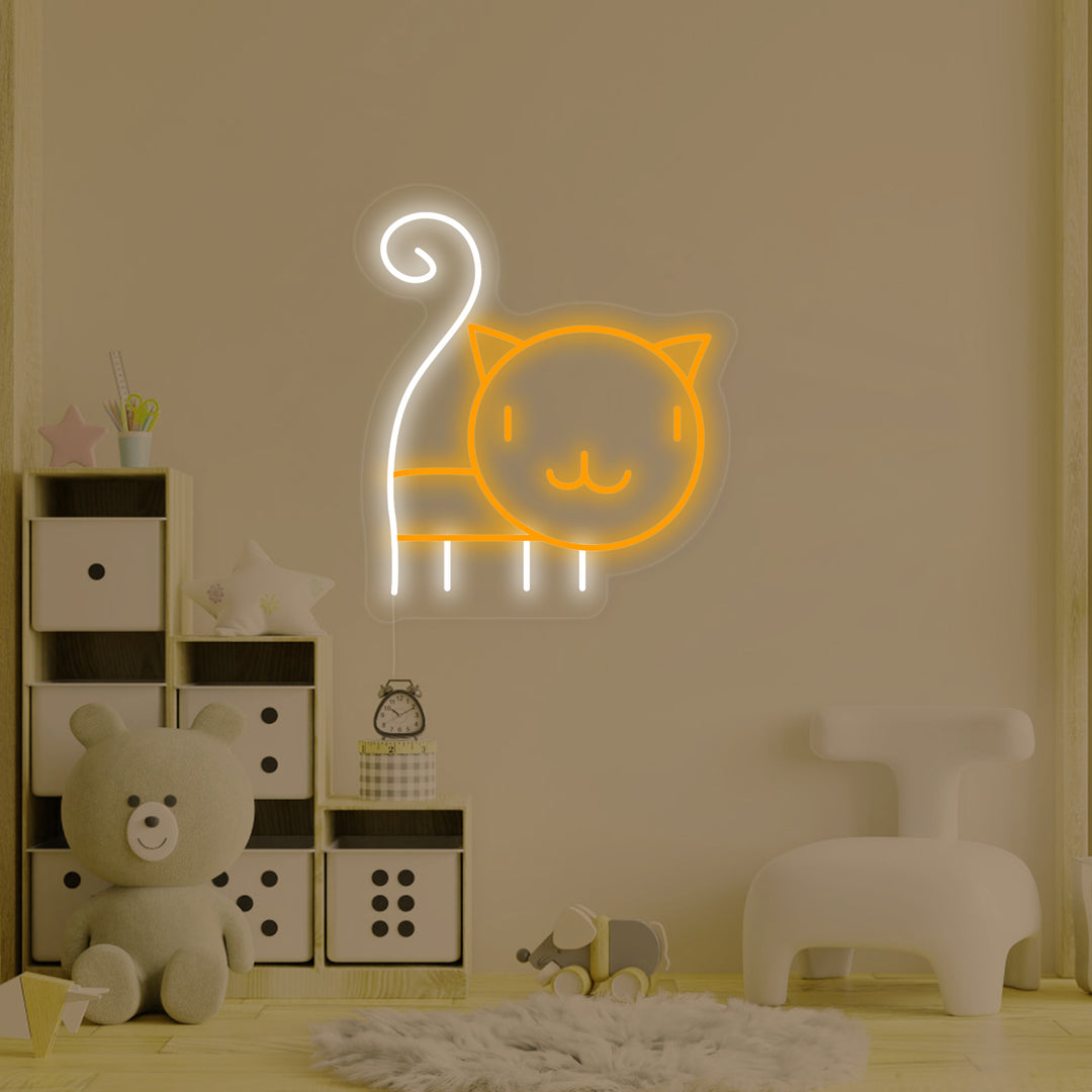 "Katzenbaby, Kinderzimmerdekoration" Neonschrift