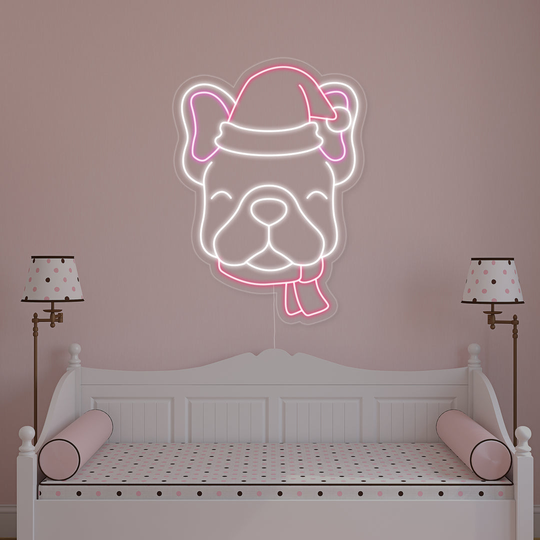 "Bulldogge, Christmas" Neonschrift