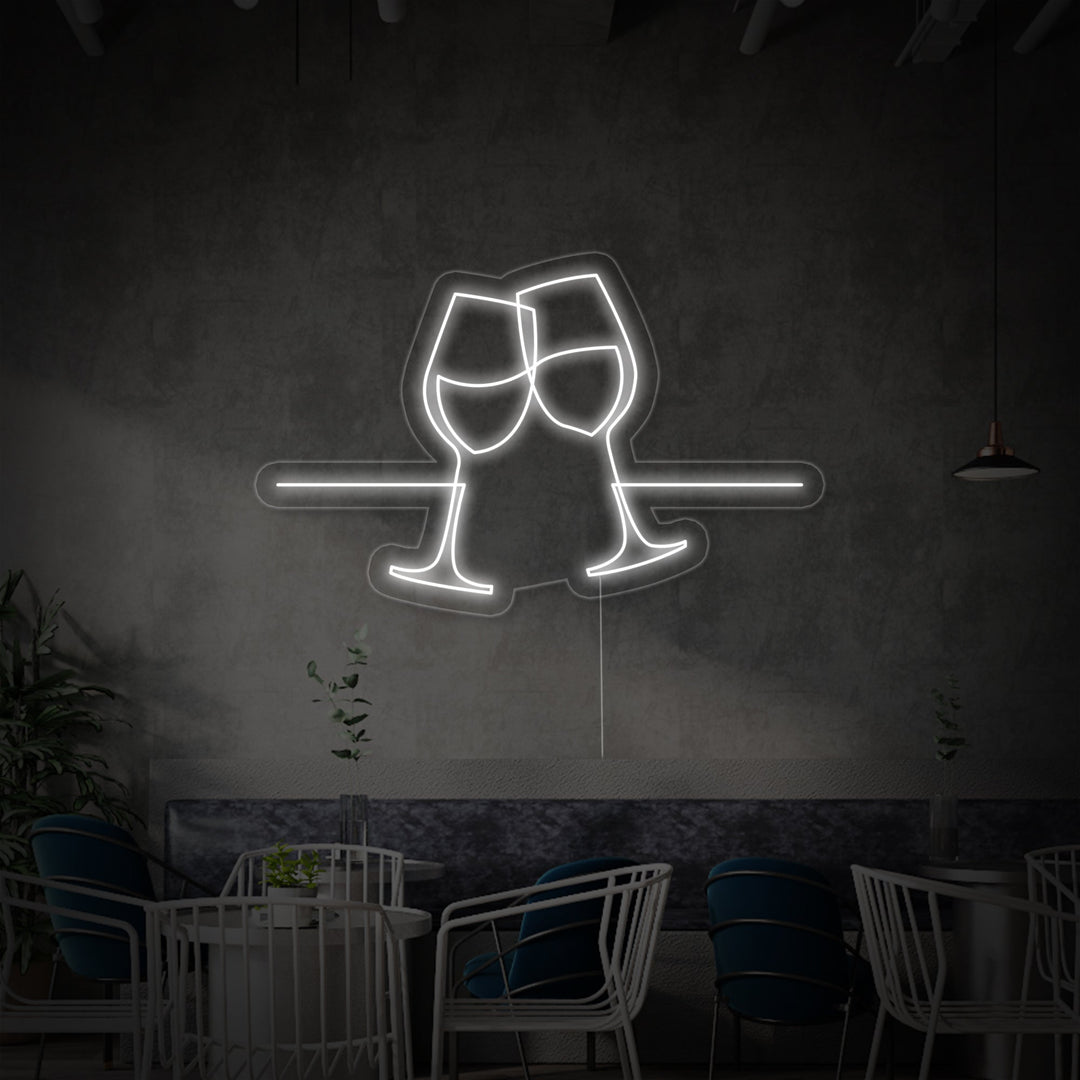 "Gläser Klirren" Neonschrift
