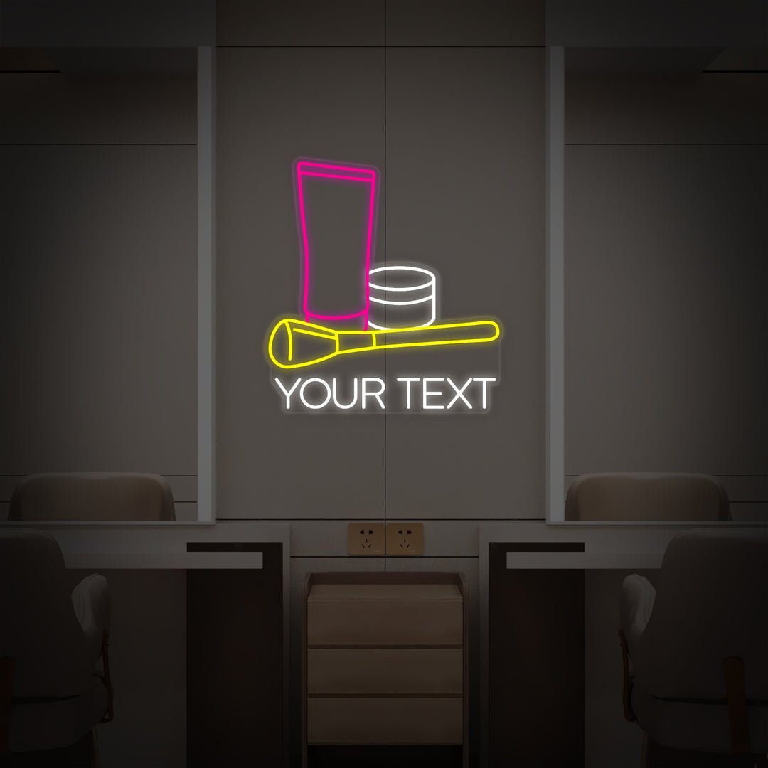"Individueller Text Und Kosmetik-Make-Up-Schönheitssalon" Neonschrift