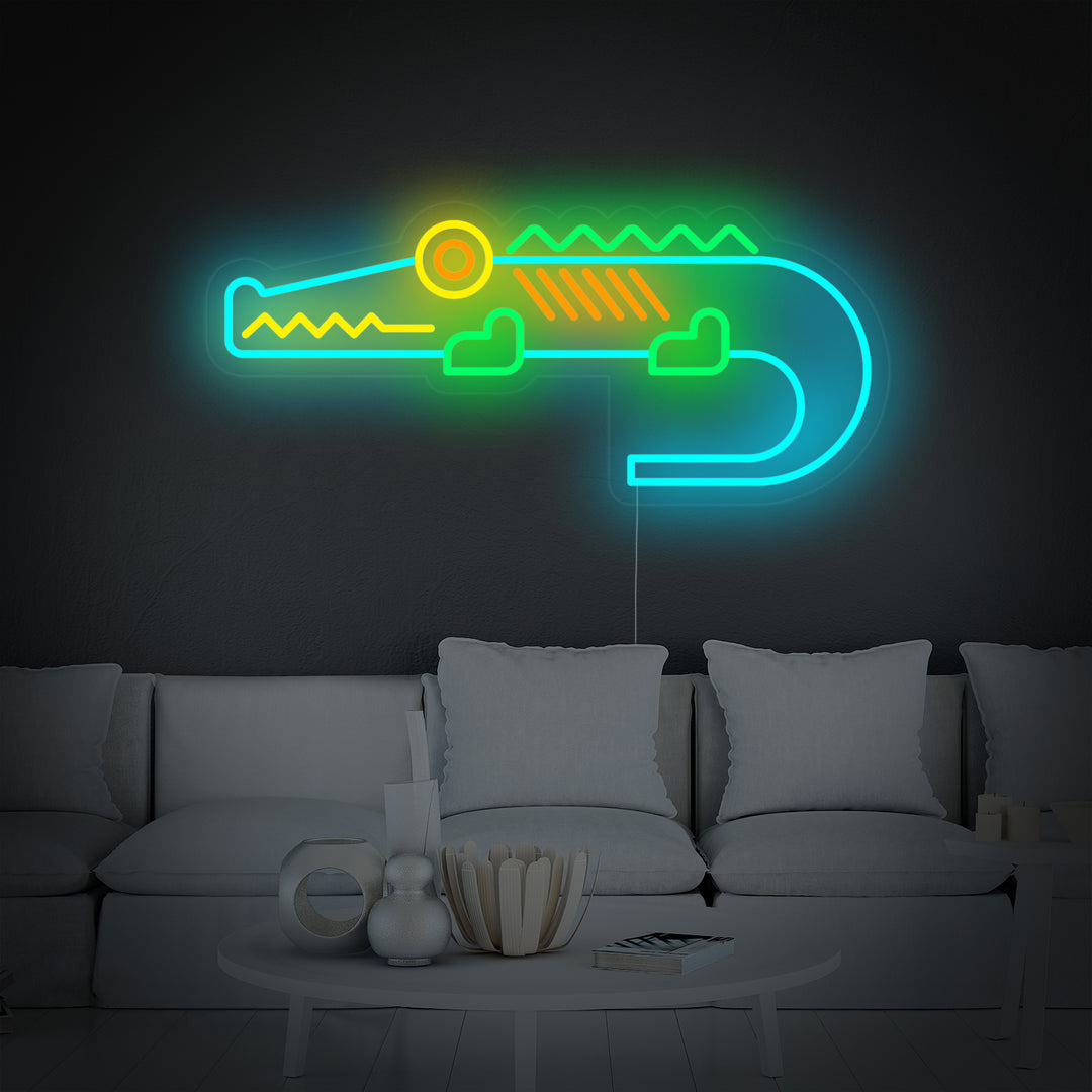 "Niedliches Krokodil" Neonschrift
