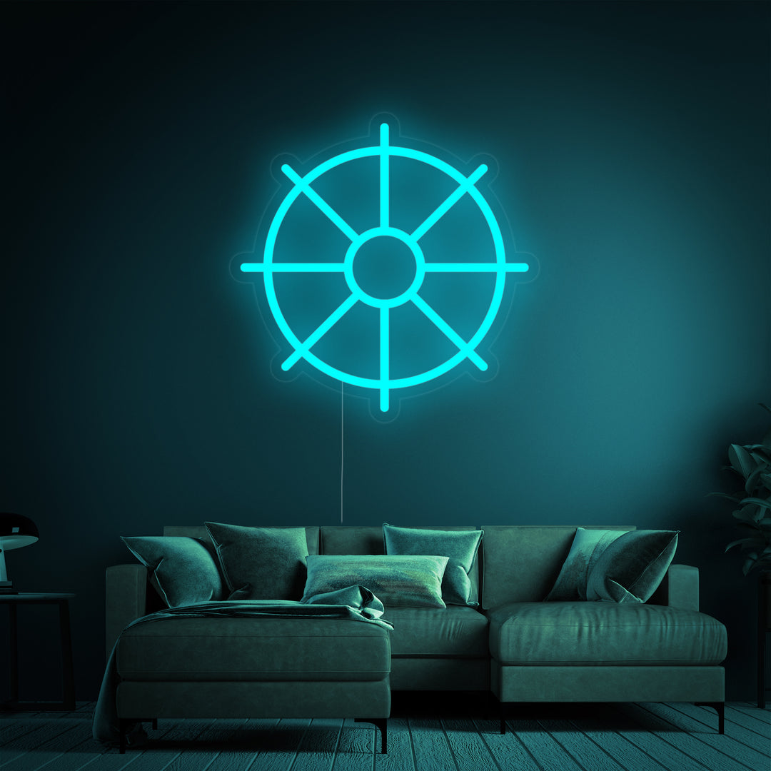 "Dharma-Rad" Neonschrift