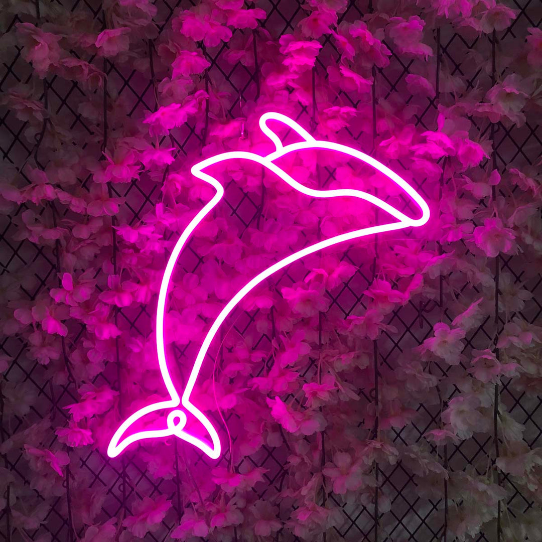 "Delphin" Neonschrift