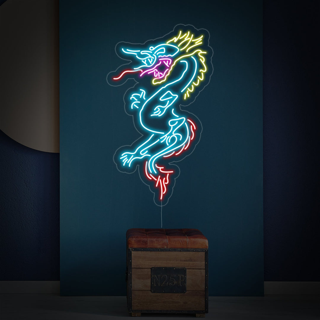 "Drache" Neonschrift