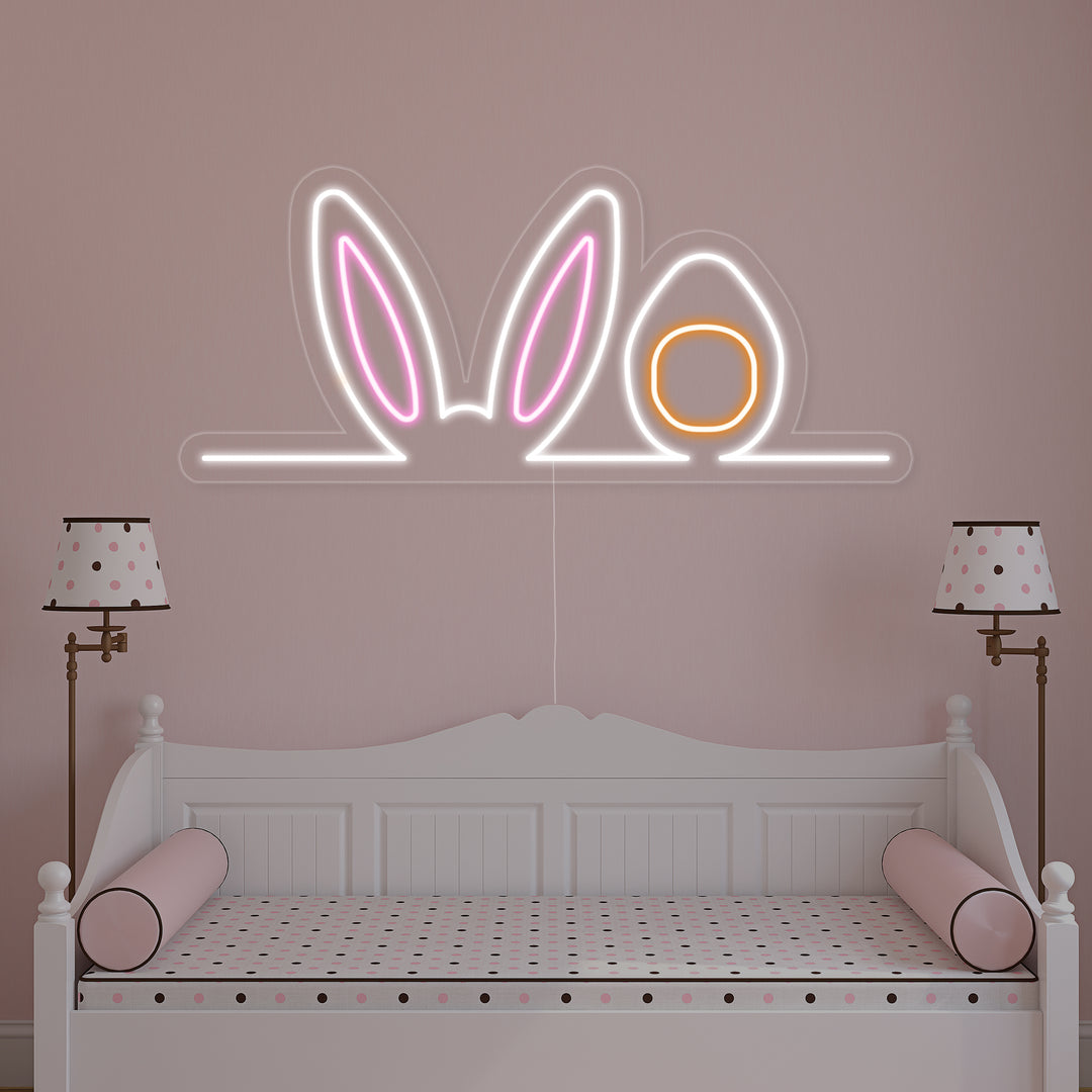 "Osterhasen Ohren" Neonschrift