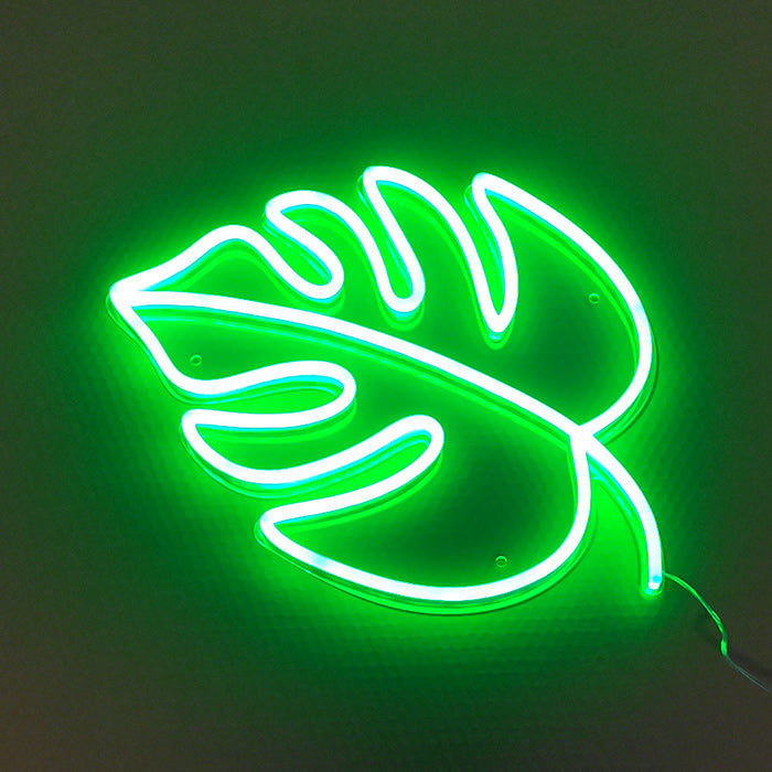 "Elementsymbol Grünes Blatt" Neonschrift