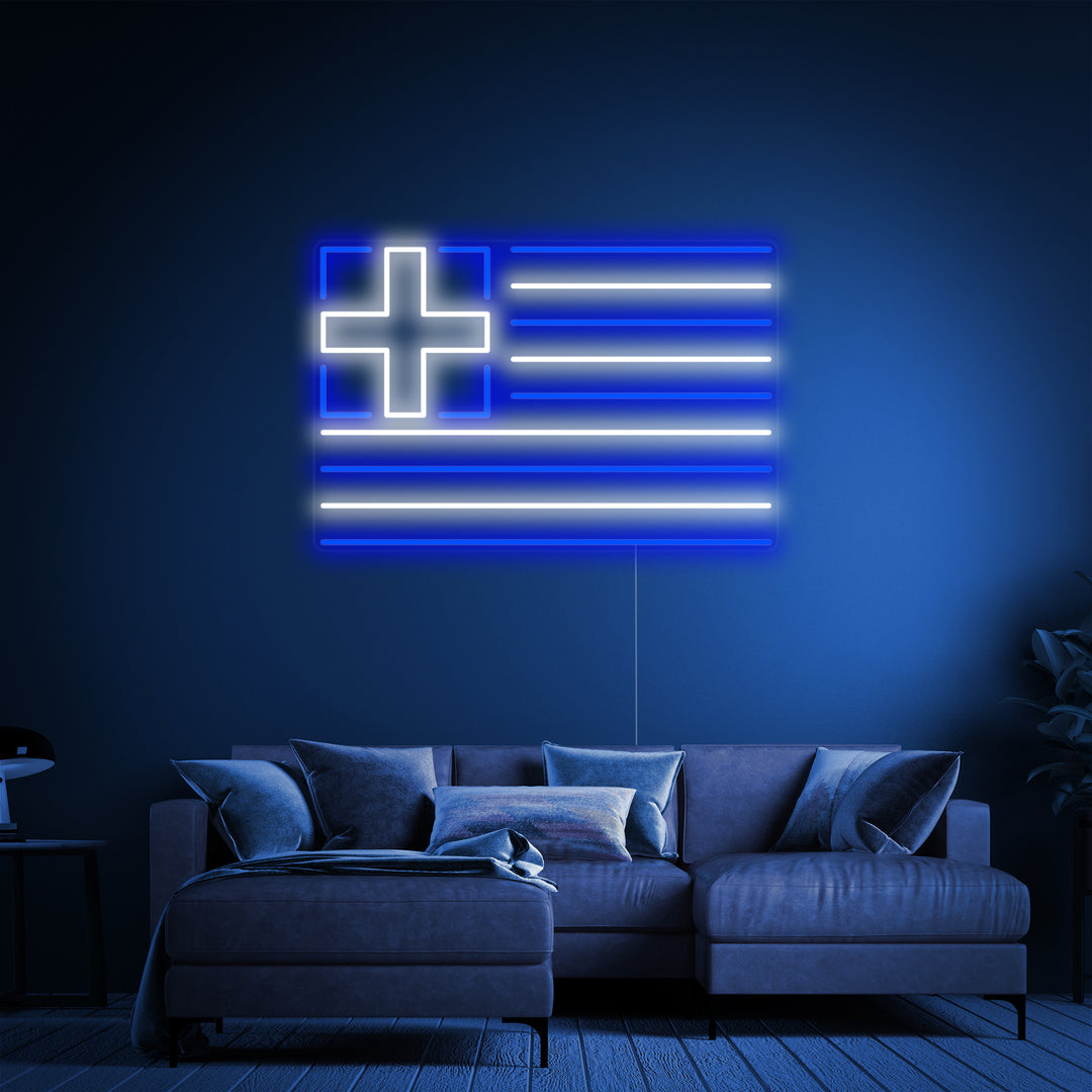 "Flagge Von Griechenland" Neonschrift