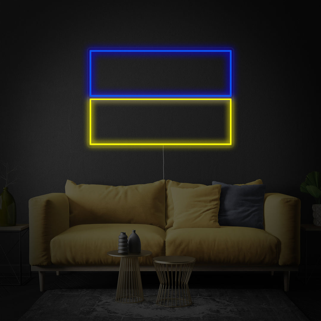 "Flagge Der Ukraine" Neonschrift