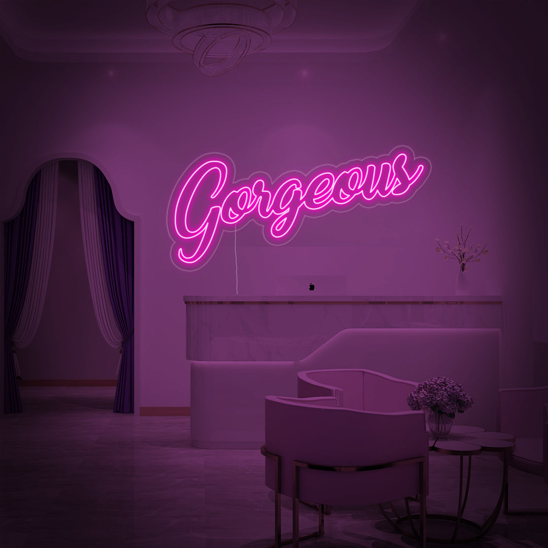 "Gorgeous" Neonschrift